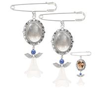 JOINPAYA Wedding Bouquet Photo Charms 2Pcs Picture Frame Charms with Floral Pins for Engagement and Reception Bouquet Decoration Silver Alloy Random Color