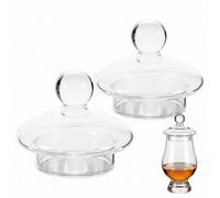 JOINPAYA Whiskey Tasting Glass Lid 2 Pcs, 2.16 Inch Clear Brandy Snifter Covers, Bourbon Nosing Cup Covers and Aroma Preserver for Home Bar Cocktail Accessories