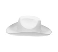 JOINPAYA White Felt Cowboy Hat with Adjustable Neck Strap Stylish Western Party Hat for Women Versatile Blank Cowgirl Cap for Cosplay and Festival Wear