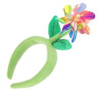 JOINPAYA Windmill Flower Decor Headband Cute Hair Hoop Cloth Material Green Color Windmill Flower Shape Easy to Wear and Take off Hairstyle Decorating Ladies Women Face Washing Makeup