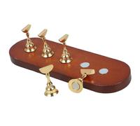 JOINPAYA Wood Nail Practice Base Nails Organizer Rustic Oval Manicure Tool with Metal Holder Comfortable Application for Home Use and Salon Manicurists