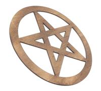 JOINPAYA Wooden Altar Tile Pentacle in Coffee Colour for Religious Ceremonies and Practicing Yoga, Retro Style with Wood Material to Stabilize Spiritual World and Purify The Mind