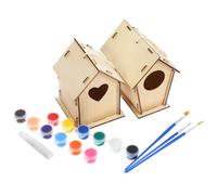 JOINPAYA Wooden Bird House Toy Diy Unpainted Craft Kit for Boys and Girls Painting Activity Miniature Birdhouse for Garden Decoration