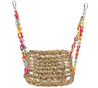 JOINPAYA Wooden Bird Toy Straw Braid Parrot Swing with Hard Texture Natural Acrylic Material for Birds Can Be Hung on The Cage to Increase Pets Activity Space