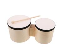 JOINPAYA Wooden Bongos Hand Drum with Heads Beginner Percussion Instrument for Music Learning Dance Performance Party Supplies Inspiring Design for Starters