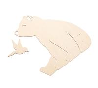 JOINPAYA Wooden Cartoon Bear Wall Art Decor for Nursery and Bedroom Charming Animal Wall Sticker Rustic Wooden for Living and Kitchen Cute Nursery