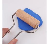 JOINPAYA Wooden Clay Roller with Handle Clay Rolling Pin for Polymer Pottery Stamping Tool Brayer Roller for DIY Art Projects Dough and Craft Use 5.91 in