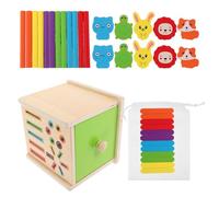 JOINPAYA Wooden Color Sorting for Montessori Educational Shape Matching Puzzle Game with Animal Patterns and Natural Solid Wood Enhances Motor Skills Visual Recognition and Interaction