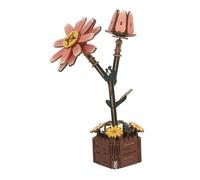 JOINPAYA Wooden Daisy Flower Puzzle Kit Creative DIY Craft with Vase Educational Jigsaw Model for Relaxing Mindful Activity and Timeless Home Decoration