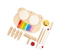 JOINPAYA Wooden Drum Set Educational Percussion Instrument for Jazz Drum Kit Musical for Hand Eye Coordination and Creativity Development Includes Cymbal and Tone Block