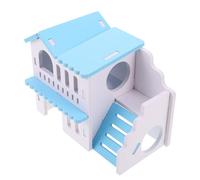 JOINPAYA Wooden Hamster Hideout with Double-layer Design for Small Pets Space-saving for Hamsters Guinea Pigs Small Animals Indoor Habitat