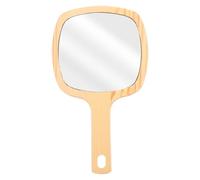 JOINPAYA Wooden Handle Handheld Makeup Mirror Mini Square High Definition Beauty Mirror for Travel and Daily Use for Women