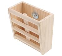 JOINPAYA Wooden Hay Feeder Rack for Rabbits and Small Animals, Cage-fixed Guinea Pig Feeder with Convenient Food Addition, Khaki Wooden Holder Suitable for Rabbit Hutch and Cage