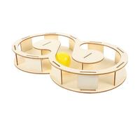 JOINPAYA Wooden Interactive Cat Track with Movable Balls, Kitten Plaything Puzzle Maze for Indoor Cats, Educational Pet with Eight-shaped Circuit Suitable for Boredom Relief and Active