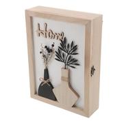 JOINPAYA Wooden Key Holder for Wall with Dried Flower Decoration Wall Mounted Entry Key Storage Box Rustic Farmhouse Style for Home Hallway Living Room