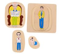 JOINPAYA Wooden Multi Layered Life Cycle Puzzle Board Montessori Educational Human Body Jigsaw for Development Fun Learning for Growth and Cognitive Skills