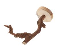 JOINPAYA Wooden Parrot Perch Stand with Stable Base 20cm Natural Branch Bird Training Rack Tabletop Bird Standing Stand for Parrots Random Style