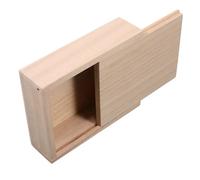 JOINPAYA Wooden Sliding Lid Bait Box 9.5x7.5x2.2cm Portable Live Worm Storage Container Breathable Small Trout Fishing Organizer for Maggots Carp Panfish