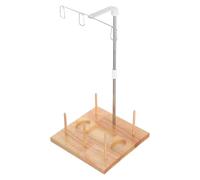 JOINPAYA Wooden Thread Organizer Rack for Sewing Machines, Triple Spool Holder Large Cone Storage, Solid Wood Sewing Bobbin and Embroidery Thread Stand for Home Use