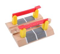 JOINPAYA Wooden Train Track Accessories Train Playthings Rail Track Railroad Crossing Learning Barricade Playing Railing Barrier Model Accessories Plastic
