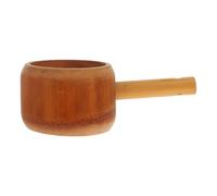 JOINPAYA Wooden Water Ladle Japanese Style Solid Wood Tea Scoop with Handle Kitchen Cooking Spoon for Soup and Bath Use Natural Wood Color