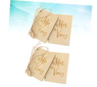 JOINPAYA Wooden Wedding Vow Books 2 Sets Kraft Paper Vow Handbook Creative DIY Rustic Notebook for Couples Engagement and Marriage Ceremony Journal