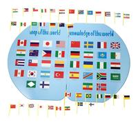 JOINPAYA World Map Puzzle with World Flags Puzzle, Resistant to Fall and Safe without Sharp Edges, Educational Geography, for Graduation Season and Daily Life