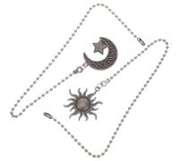 JOINPAYA Zinc Alloy Pull Chain with Unique Design 2pcs Vintage Decorative Bulb Chain Extender Retro Style Metal Lamp Decor for Ceiling Fan and Light for Door and Window