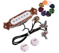 JOINSI 1 sets Pre-wired 6-string Cigar Box Guitar Pickup Soundhole Harness with Picks, Volume & Tone for Electric Guitar