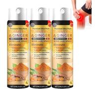 Joint & Bone Therapy Turmeric Ginger Treatment Spray, Turmeric Joint Pain Relief Spray, Turmeric Ginger Bone Therapy Spray, Arthritis Relief Spray, for Women Men (3Pcs)