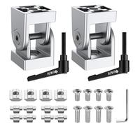 Joint Connector, JiGiU 2 Pcs 3030 Joint Aluminium Profile Extrusion Corner Connector 180° Rotation Range Made of Zinc Alloy with Lever and Mounting Accessories