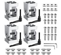 Joint Connector, JiGiU 4 Pcs Extrusion Corner Connector 3030 Joint Aluminium Profile 180° Rotation Range Made of Zinc Alloy with Lever and Mounting Accessories
