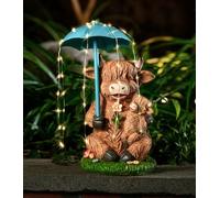 Joint Honglin Solar Garden Statues Resin Loving Highland Cow Umbrella Lights Outdoor Decor Gifts for Yard, Patio Decorations