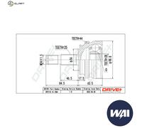 JOINT KIT DRIVE SHAFT DP2110.10.1084 FOR ALFA ROMEO FIAT VM31B/07B 2.5L 4cyl 155