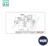 JOINT KIT DRIVE SHAFT DP2110.10.1102 FOR SEAT AUDI A4/B7/Convertible/B6 2.0L