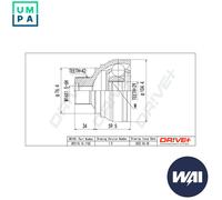 JOINT KIT DRIVE SHAFT DP2110.10.1105 FOR AUDI A4/B8 A5/Sportback/Convertible