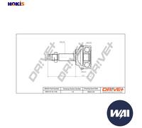 Driveshaft CV joint DP2110.10.1145 Drve+ for PEUGEOT CITROËN RENAULT OPEL