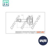 Driveshaft CV joint DP2110.10.1145 Drve+ for PEUGEOT CITROËN RENAULT OPEL