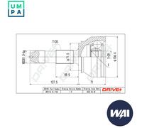 JOINT KIT DRIVE SHAFT DP2110.10.1155 FOR PEUGEOT BOXER/Bus/Platform/Chassis 3.0L