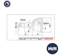 JOINT KIT DRIVE SHAFT DP2110.10.1186 FOR ALFA ROMEO PEUGEOT FIAT STILO/Multi