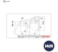 JOINT KIT DRIVE SHAFT DP2110.10.1192 FOR FIAT SAAB OPEL ZAFIRA/TOURER/C/VAN 1.9L