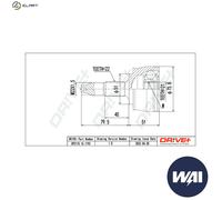 JOINT KIT DRIVE SHAFT DP2110.10.1193 FOR ALFA ROMEO FIAT GRANDE/PUNTO STILO MITO