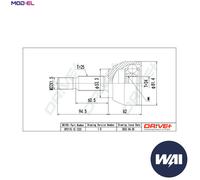 JOINT KIT DRIVE SHAFT DP2110.10.1222 FOR FORD EYPC/EYPA/EYPD/EYPB 1.8L 4cyl