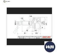 Driveshaft CV joint DP2110.10.1263 Drve+ for HYUNDAI GETZ