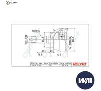 JOINT KIT DRIVE SHAFT DP2110.10.1323 FOR MINI W17 D14 /1ND 1.4L W10 B14 A 1.4L