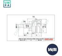 JOINT KIT DRIVE SHAFT DP2110.10.1372 FOR RENAULT MASTER/II/Platform/Chassis 2.5L