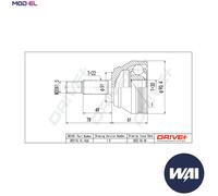 JOINT KIT DRIVE SHAFT DP2110.10.1426 FOR VW GOLF/Cabriolet/II CADDY/MPV/Box 1.8L