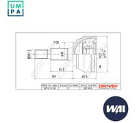 Driveshaft CV joint DP2110.10.1503 Drve+ for PORSCHE VW AUDI