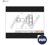 Driveshaft CV joint DP2110.10.1549 Drve+ for CITROËN PEUGEOT