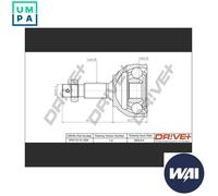 Driveshaft CV joint DP2110.10.1556 Drve+ for PEUGEOT FIAT CITROËN TOYOTA DS